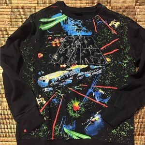 Star Wars Black Sweater with Vibrant Space Battle Design size XS